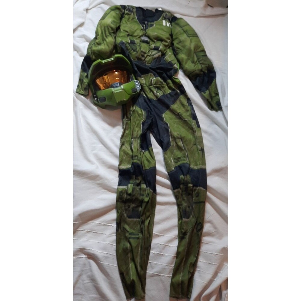 Halo Infinite Master Chief Full Helmet Child Halloween Costume KIds L (10-12)